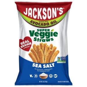 Jackson's Avocado Oil Super Veggie Straws Sea Salt 5oz 12ct